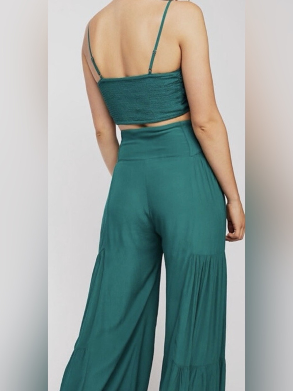 Free People FP One Palermo Green Bow Front Crop Top Small - Picture 3 of 7